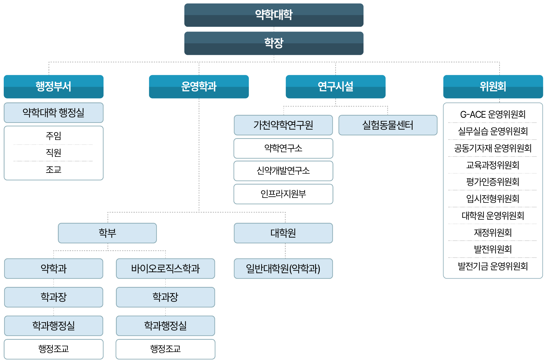 약학대학 조직도